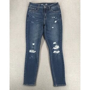 Old Navy Rockstar Super Skinny Jeans Women Size 6 High Rise Distressed Whiskered